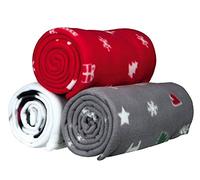 Manta de polar para perro con diseño navideño, de Trixie. Tamaño mediano (100 cm x 70 cm), rojo