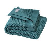 Manta de punto de panal para bebés y niños, 100% merino orgánico, suave y cálida, 80 x 100 cm, sostenible y justo, en bonito patrón de panal, fabricado en Alemania, eucalipto