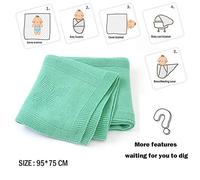Manta de Punto Mariposa para Bebé Recién Nacido, Odot Suave y Cálida Punto de Crochet Cobija Toalla de Cama Niños Swaddle para Bebe Cuna, Cochecito y Silla de Paseo (Verde,95 x 75cm)