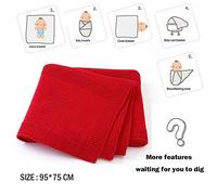 Manta de Punto Mariposa para Bebé Recién Nacido, Odot Suave y Cálida Punto de Crochet Cobija Toalla de Cama Niños Swaddle para Bebe Cuna, Cochecito y Silla de Paseo (Rojo,95 x 75cm)