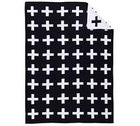 Manta de Punto para Bebé Recién Nacido, Odot Suave y Cálida Punto de Crochet Cobija Toalla de Cama Niños Swaddle para Bebe cuna, Cochecito y Silla de Paseo (70cm x 100cm,Blanco y negro)