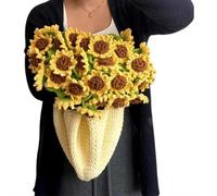 Manta de ramo de flores de ganchillo, kit de punto hecho a mano, paquete de material romántico creativo, ramo de girasoles para decoración del día de la madre, cumpleaños, hogar