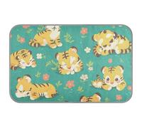 Manta de refrigeración para mascotas, diseño de tigre astuto de dibujos animados, color verde, para mascotas, para gatos al aire libre, para perros que duermen, manta suave para perros, talla M