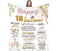 Manta de regalo de cumpleaños número 18 para ella, regalos de cumpleaños para mujeres que cumplen 18 años, manta de franela de cumpleaños personalizada para mujeres, mejores amigas, mejor amiga,
