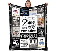 Manta de regalo para amantes de la música de piano, mantas decorativas de pianos, regalos de música para hombres y mujeres, regalo para pianistas, manta de franela suave para sofá y cama, 50 x 60