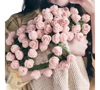 Manta De Rosas Hecha a Mano DIY con Flores De Crochet, Suave y Ligera con Ramos De Flores RomáNticos (E)