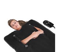 Manta de sauna infrarroja para uso doméstico, diseño portátil para relajación y desintoxicación (negro)
