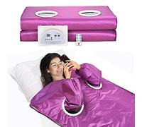 Manta de Sauna Infrarrojo, MINENICE Portatil Far Infrared Sauna Blanket 2 Zone Manta Sauna Infrarrojos con 2 Mangas, Home SPA para Modelar el Cuerpo Desintoxicación Fitness Belleza Fisioterapia