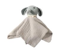 Manta de seguridad de dibujos animados para niños pequeños, juguete de mordedor, diseño de ganchillo, pañuelo para recién nacidos, cuidado suave, juguete para dormir para recién nacidos