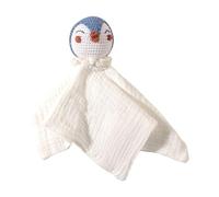 Manta de seguridad de dibujos animados para niños pequeños, juguete de mordedor, diseño de ganchillo, pañuelo para recién nacidos, cuidado suave, juguete para dormir para recién nacidos