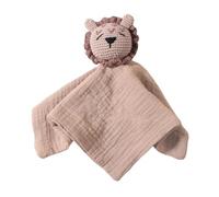Manta de seguridad de dibujos animados para niños pequeños, juguete de mordedor, diseño de ganchillo, pañuelo para recién nacidos, cuidado suave, juguete para dormir para recién nacidos