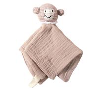Manta de seguridad de dibujos animados para niños pequeños, juguete de mordedor, diseño de ganchillo, pañuelo para recién nacidos, cuidado suave, juguete para dormir para recién nacidos