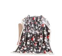 Manta de sherpa de Navidad, regalo de decoración de Navidad, forro polar, felpa, cálida, acogedora manta reversible de microfibra para vacaciones, reno blanco