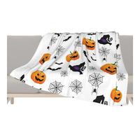 Manta de Sofá Halloween 100 x 150 cm Franela Suave Con Divertidos Fantasmas