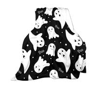 Manta de Sofá Halloween 100 x 150 cm Franela Suave Con Divertidos Fantasmas