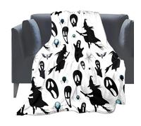 Manta de Sofá Halloween 100 x 150 cm Franela Suave Con Divertidos Fantasmas