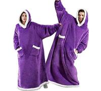 Manta de Sudadera Con Capucha XXXL Para Mujer y Hombre - Batamanta de Invierno Con Bolsillo Frontal - Blanket Hoodie de Tejido Felpa Suave - Bata Gigante