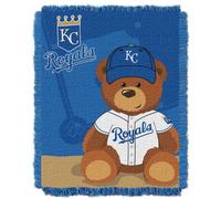 Manta de tejido jacquard unisex para beb? de la MLB Kansas City Royals de The Northwest Company, 36" x 46" con dise?o de oso de campo