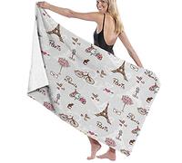 Manta de toalla de baño grande y suave, con diseño de corazón de Eiffel de la capital del amor del lenguaje romántico, estampado de niña, sábana de baño, toalla de playa para hotel familiar, viajes, d