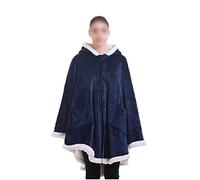 Manta de TV,Capa de Franela Suave Acogedora Sudadera con Capucha y Forro Polar Sherpa de Gran Tamaño Capa de Mantón de Invierno Manta con Capucha Usable de Poncho con Bolsillo Armada Talla única