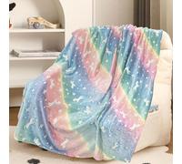 Manta de Unicornio - 100 x 150 cm Manta que Brilla Oscuridad, Mantas Infantiles Cálidas y Mullidas para Niños de 1 a 10 Años - Manta para Sofá, Cama, Viaje, Sala de Estar (Unicornio 5, 100 x 150cm)