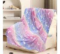 Manta de Unicornio - 100 x 150 cm Manta que Brilla Oscuridad, Mantas Infantiles Cálidas y Mullidas para Niños de 1 a 10 Años - Manta para Sofá, Cama, Viaje, Sala de Estar (Unicornio, 120 x 150cm)