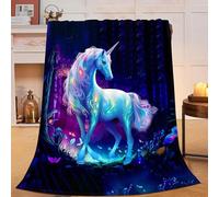 Manta de unicornio, bonita manta de unicornio, regalos de unicornio para niñas, mujeres, niños y adultos, súper suave, acogedora, mullida, de forro polar, decoración del hogar, 40 x 50 pulgadas