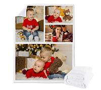 Manta de vellón Personalizada a Partir un Collage Fotos para niños o Adultos, Mantas Franela Personalizadas Mascotas con Foto y niñas, Regalo cumpleaños la Familia(150x220cm)