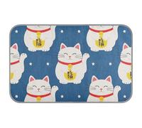 Manta de verano azul con gato de la suerte japonés para perros, autoenfriable, 38 x 23 pulgadas, mantas de refrigeración para mascotas, acogedoras camas sin cables, para perros, M