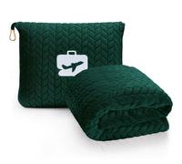 Manta de viaje premium EverSnug: manta de avi n suave 2 en 1 con funda de almohada, funda para equipaje de mano y clip para mochila (verde bosque