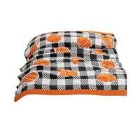 Manta decorativa de Halloween al aire libre, manta de calabaza naranja para sofá, jacquard acanalado, suave, decorativa, color negro y blanco, manta de calabaza a cuadros para leopardo (O, 150 x 130