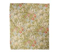 Manta decorativa para el hogar, William Morris Lily Art Nouveau floral, cálida, suave y acogedora manta de franela para cama, sofá, sillón y silla, adecuada para todas las estaciones, 80 x 60 pulgadas