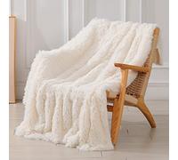 Manta decorativa Tuddrom de piel sintética suave; manta de pelo largo mullida, sólida, reversible, de doble capa, ligera, cálida y acogedora; manta de forro polar de microfibra para sofá