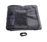 Manta Eléctrica con Calefacción, 5 V, Calentamiento Rápido, Engrosamiento, Franela Suave, Manta Eléctrica con Protección contra Sobrecalentamiento (Gris, 140 * 80cm)