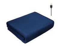 Manta eléctrica de calentamiento rápido de 150 x 80 cm, con bolsillo grande, carga USB, chal calentado, capa cálida, falda cálida, manta de felpa lavable para invierno, para el hogar, oficina,