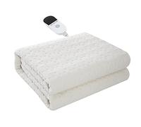 Manta eléctrica doble 9 configuraciones de temperatura Apagado automático Configuración de zona de pies y cuerpo de temperatura dual 150x180cm(blanco)