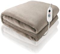 Ufesa Softy Manta Térmica Eléctrica, Manta Eléctrica Cama Grande, 160x100cm, 120W, Ultrasuave, 3 Niveles de Temperatura, Apagado Automático, Protección Sobrecalentamiento, Lavable, Marrón