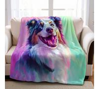 Manta Estampada Animal Perro Pastor 150x200 cm Manta de Forro Polar Suave y Cálida como Funda de Sofá y Colcha para el Salón