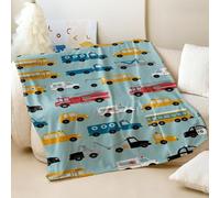 Manta estampada de caricaturas de emergencia para el desfile de vehículos de rescate de emergencia, manta de franela suave y acogedora, ideal para decoración de habitación de niños (05,100 x 150 cm)