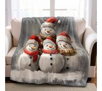 Manta Estampada Muñeco de Nieve de Caperucita Roja 150x200 cm Manta de Forro Polar Suave y Cálida como Funda de Sofá y Colcha para el Salón