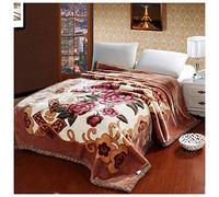 Manta Estampado Raschel Cama Patrón de Flores Otoño Invierno Grueso para Regalos caseros (Tamaño: 200X240CM)
