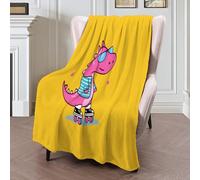 Manta Forro Polar Con Diseño Dinosaurio Patinador Sobre Hielo Animales Dibujos Animados Para Sofá Cama,Mante Forro Polar Sherpa 3D Púrpura Desenfadados,Decoración Habitación Infantil,220X240Cm