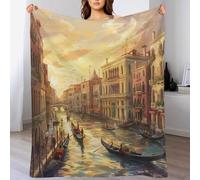 Manta Franela Ciudad Famosa Venecia Italiana Mantas De Franela Ligeras Cobija para Cama Mullida Flannel Blanket Sofa para para Cama Doble Mujer Y Hombre S