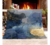 Manta Franela con Estampado 100X130 cm Estilo Abstracto Moderno Polar para Mascotas Lavable - Resistente, Anti-pelos y Antideslizante, Azul Calidez Suave Manta de Sherpa Antiestático