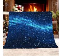 Manta Franela con Estampado 100X130 cm GeometríA De La DináMica TecnolóGica Polar para Mascotas Lavable - Resistente, Anti-pelos y Antideslizante, Azul Calidez Suave Manta de Sherpa Antiestático