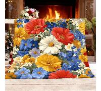 Manta Franela con Estampado 140x180 cm Estampados Florales Polar para Mascotas Lavable - Resistente, Anti-pelos y Antideslizante, Vistoso Calidez Suave Manta de Sherpa Antiestático