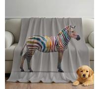 Manta Franela con Fantasía Exquisito Elegante Cebra, Suave, Cálida y Acogedora, Microfibra Premium, Multicolor 180cm x 200cm, Ideal para la Cama o Momentos, Transpirable, Ligera y Fácil de Lavar