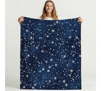 Manta Franela con Fantasía Místico Universo Cielo estrellado, Suave, Cálida y Acogedora, Microfibra Premium, Azul 130cm x 150cm, Ideal para la Cama o Momentos, Transpirable, Ligera y Fácil de Lavar