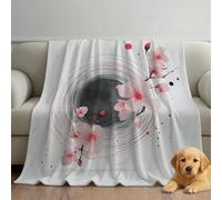 Manta Franela con Minimal Misterioso Abstracto Flor, Suave, Cálida y Acogedora, Microfibra Premium, Bianca Rosa 130cm x 150cm, Ideal para la Cama o Momentos, Transpirable, Ligera y Fácil de Lavar