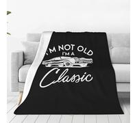 Manta Franela No Soy Viejo Soy Clásico Cobija para Cama Ligeras Mantas De Franela Extra Suave Sofa Colcha Mujer Y Hombre para para Cama Doble Nvierno S